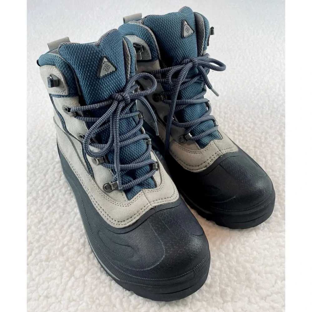 COLUMBIA • Blue/Grey Thermolite Water Resistant Cascadian Summit Winter Boots, 8 - Picture 9 of 16